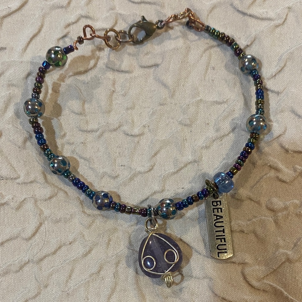 Chic Multicolor Beaded Bracelet with Charm